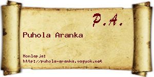 Puhola Aranka névjegykártya